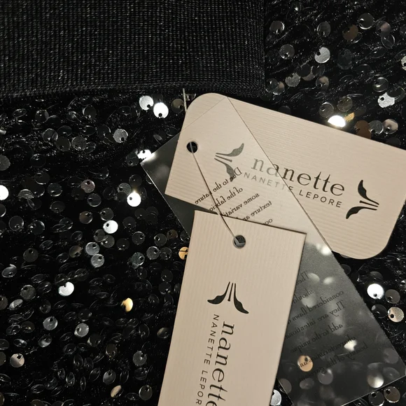 Nannette Sequin Bomber Jacket Black and Silver - Picture 2 of 5